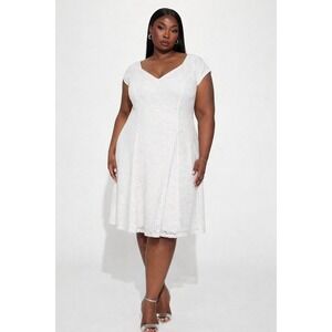 Liz Claiborne White Lace Dress Size 16 EUC Classic Wedding Party Chic‎ 🤍